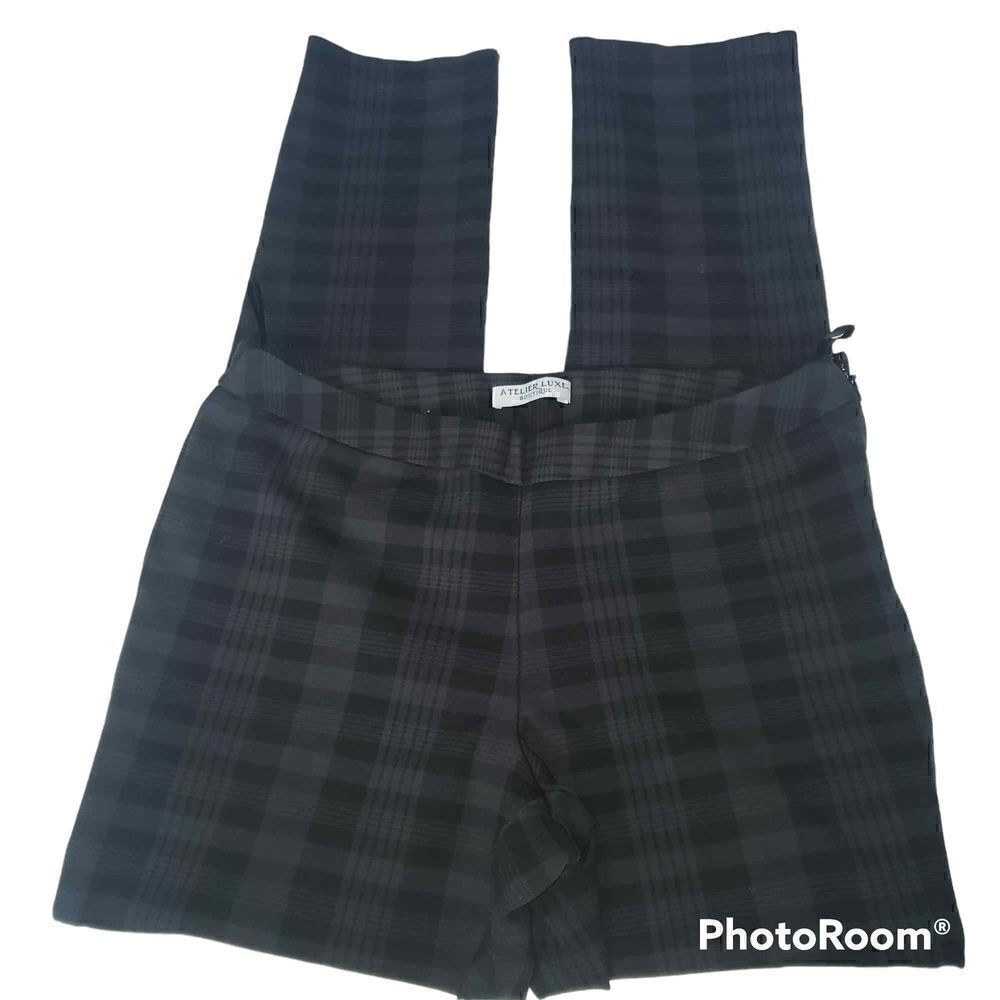 Atelier Luxe Black Grey Plaid PullOn Legging 8